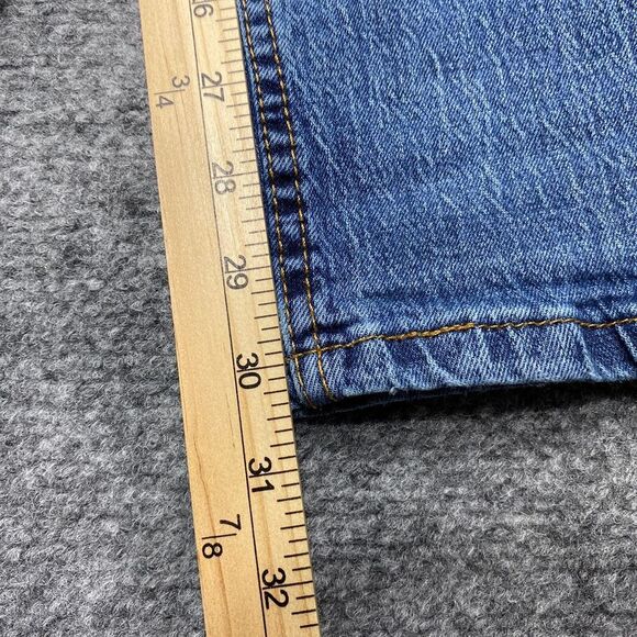Levis Jeans Men 34x30 Blue 505 Regular Fit Straight Leg Medium Wash Tag 34x30 - Picture 7 of 16